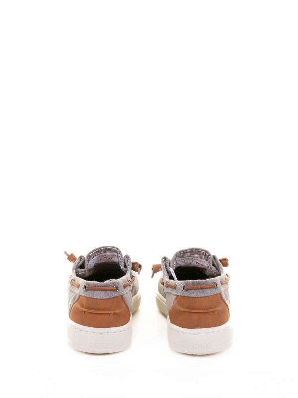 Grey Canvas Boat Moccasin