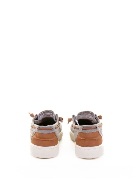 Grey Canvas Boat Moccasin