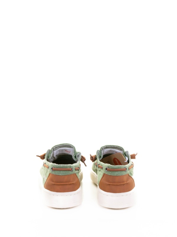 Green Canvas Boat Moccasin
