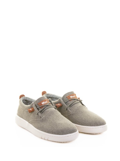 Green derby in fabric and rubber sole 2