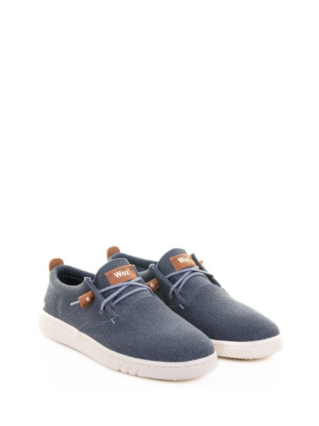 Blue Derby in fabric and rubber sole