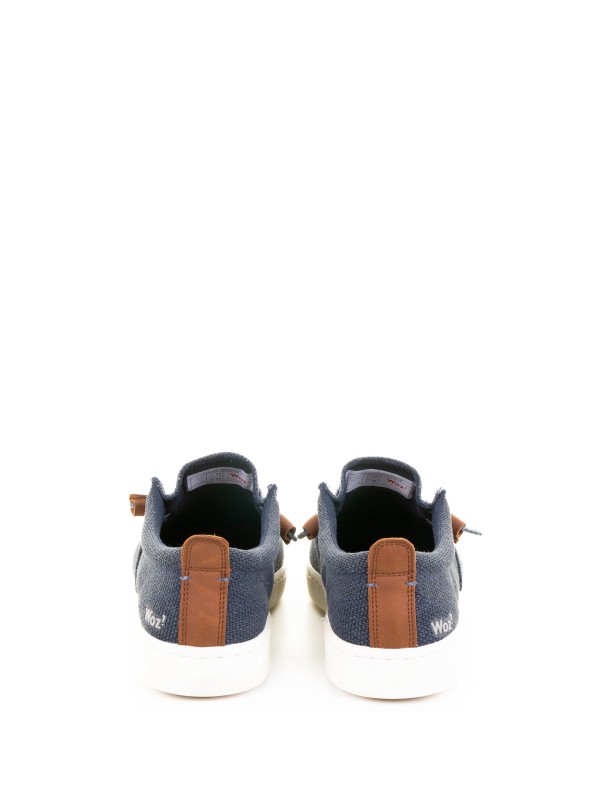 Blue Derby in fabric and rubber sole
