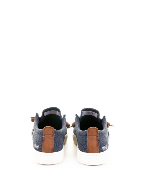 Blue Derby in fabric and rubber sole