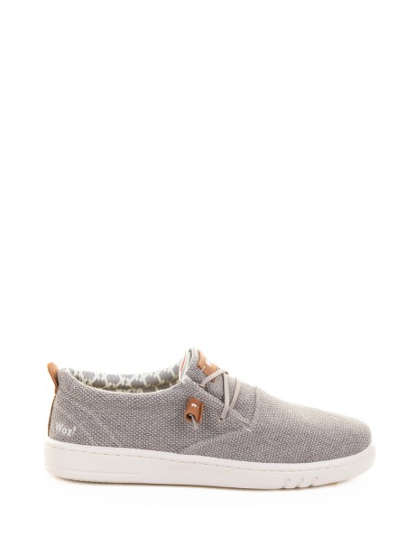 Dove grey derby in fabric and rubber sole