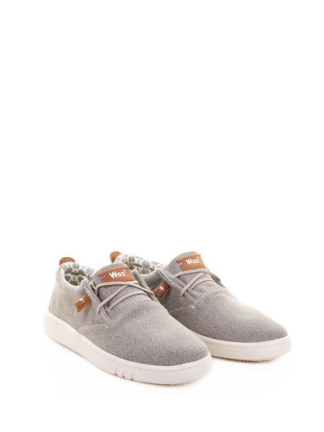 Dove grey derby in fabric and rubber sole