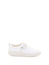 Women's white derby in fabric and rubber sole
