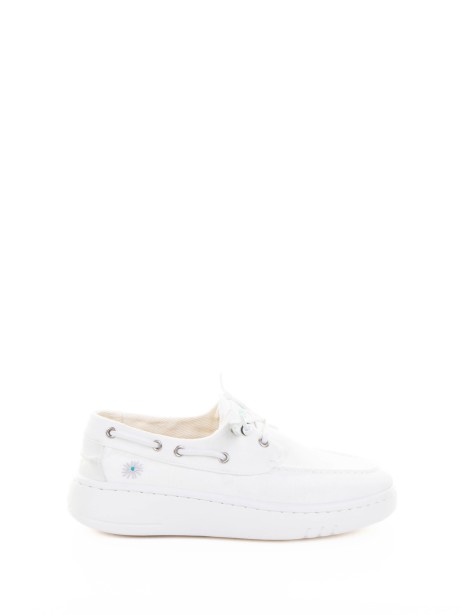 Linen Boat Moccasin with Rubber Sole