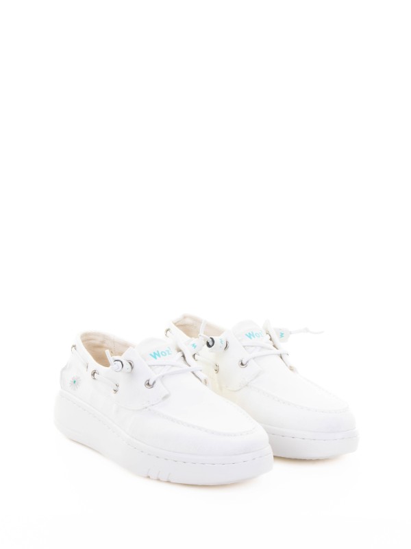 Linen Boat Moccasin with Rubber Sole