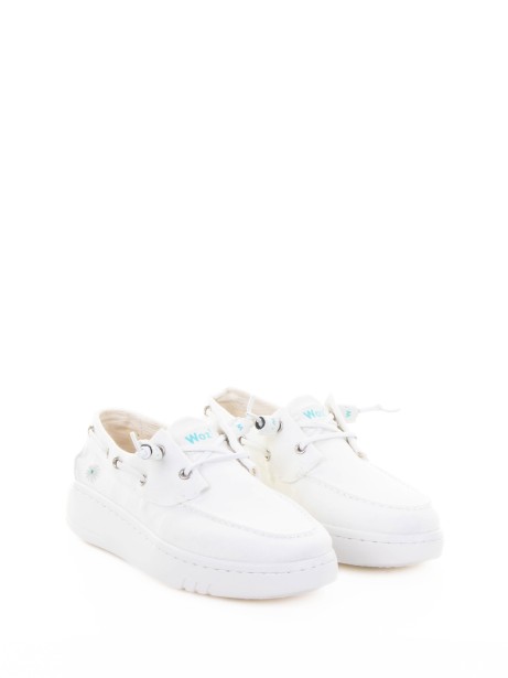 Linen Boat Moccasin with Rubber Sole