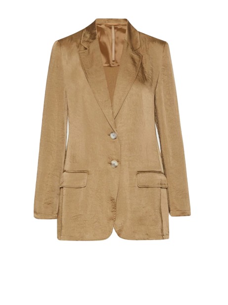 Beige Single Breasted Acetate Twill Jacket
