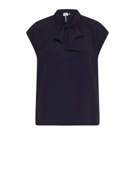 Sleeveless Blue Silk Blend Shirt