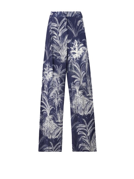 Blue patterned trousers