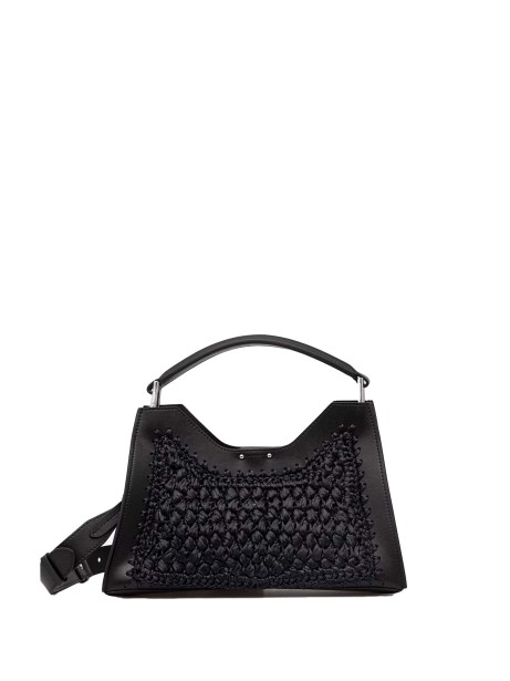 Aurora bag with hand-woven raffia shoulder strap