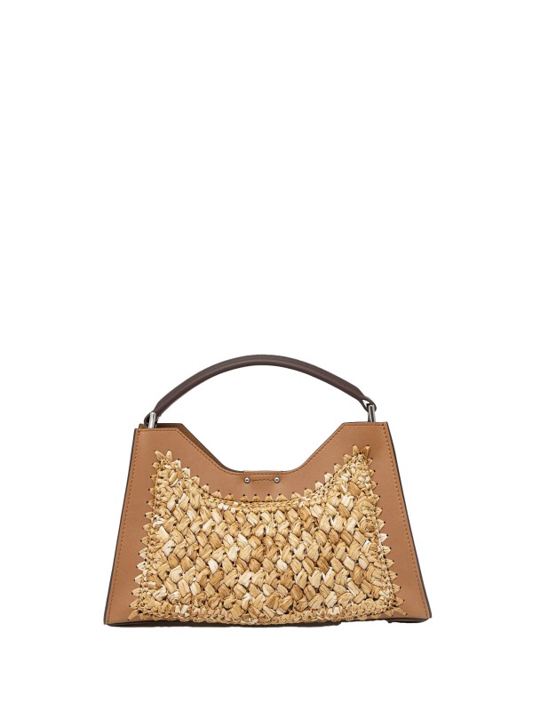 Borsa Aurora con tracolla in rafia intrecciata a mano