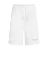 white Bermuda shorts with logo