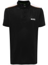 Polo uomo nera con logo a contrasto
