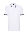 Polo regular fit bianca con logo a contrasto