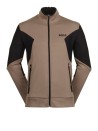 Giacca beige con zip e logo a contrasto