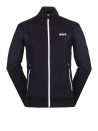 Giacca navy con zip e logo a contrasto