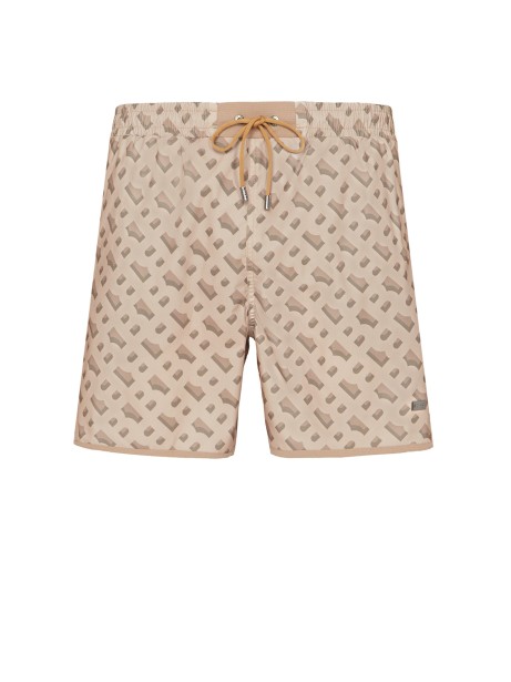 Short beige con all over logo
