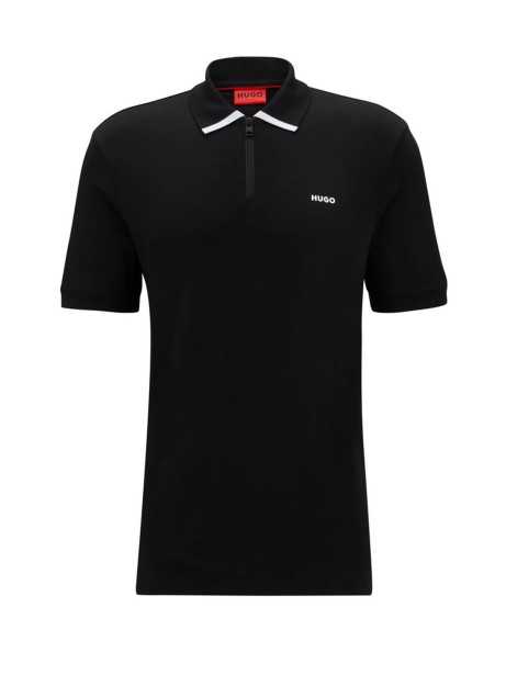 Polo nera uomo con logo