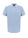 Polo uomo celeste con logo