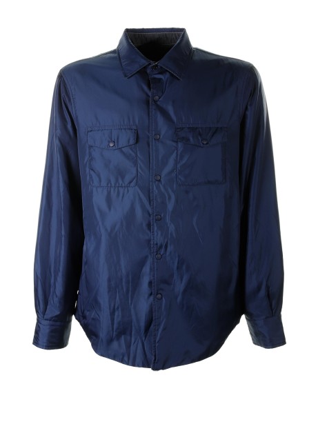 Blue shirt jacket with buttons
