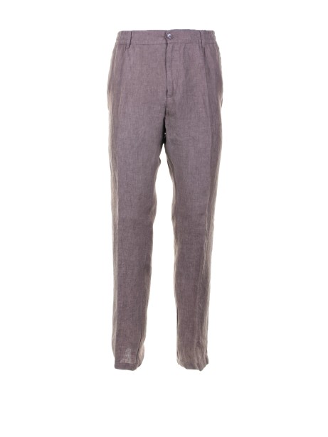 Pantalone uomo tortora in lino