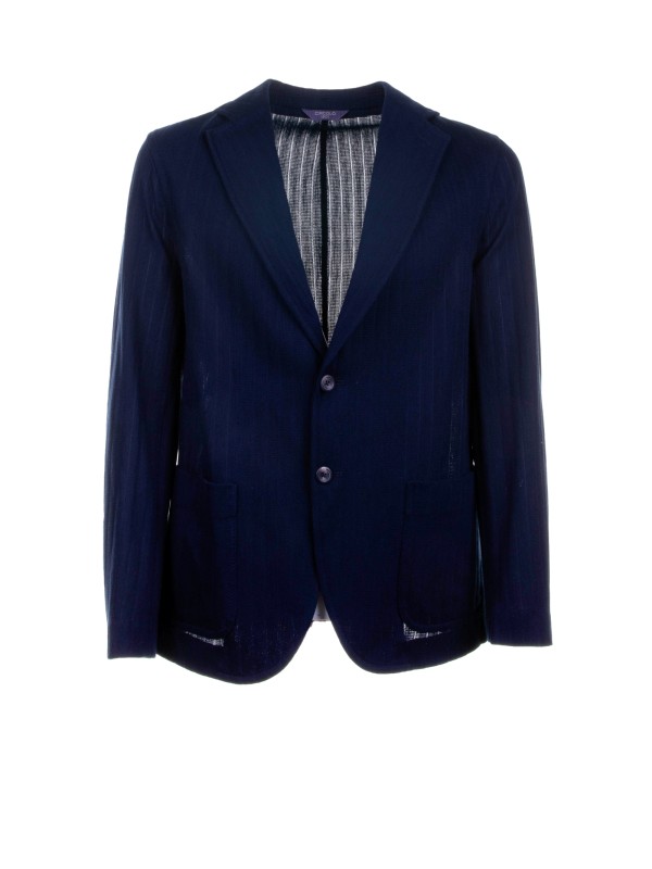 Navy Single Breasted Cotton Men's Jacket Navy Single Breasted Cotton Men's Jacket