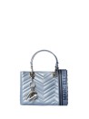 Borsa doppio manico bluette motivo a zig zag
