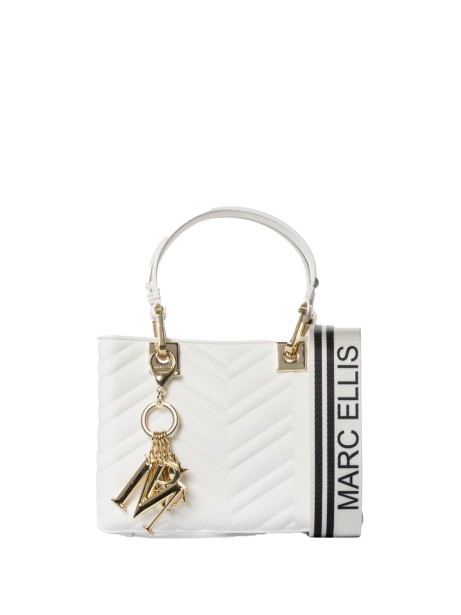 Borsa doppio manico bianca motivo a zig zag