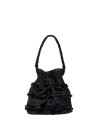 Black Perforated Bucket Bag