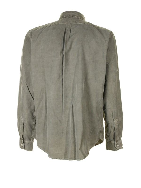 Green long-sleeved shirt