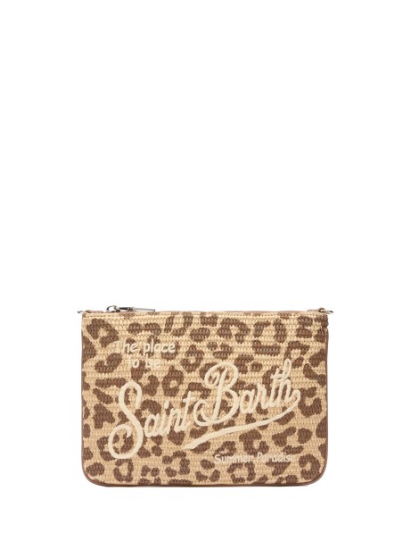 Pochette Parisienne in paglia stampa leopardata