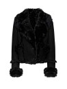 Black shearling biker jacket