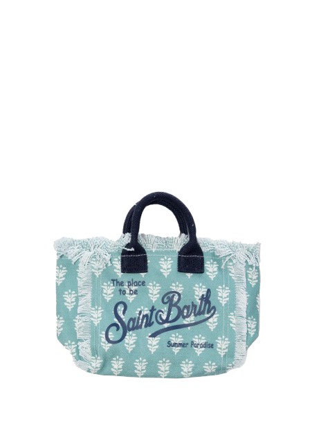 Borsa Mini Vanity azzurra con stampa