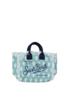 Borsa Mini Vanity azzurra con stampa