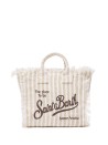 Borsa Mini Vanity in lino a righe