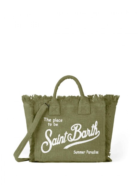 Mini Vanity Bag in Military Green Linen
