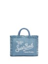 Borsa Mini Vanity in paglia denim