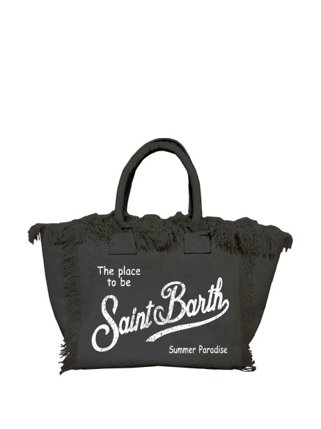 Borsa Vanity in lino nera