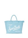 Borsa Vanity in lino azzurra