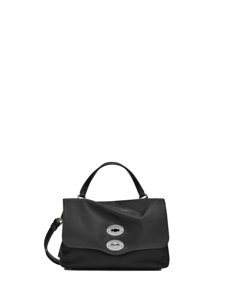Borsa Postina Rimboccata Tokyo baby nera in pelle