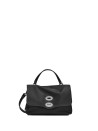 Borsa Postina Rimboccata Tokyo baby nera in pelle
