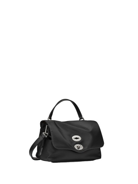 Borsa Postina Rimboccata Tokyo baby nera in pelle 2