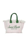 Borsa a spalla Vanity in canvas di cotone con stampa a righe