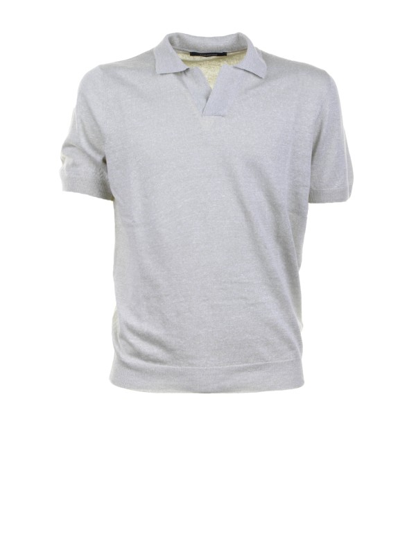 Polo shirt grey short sleeves