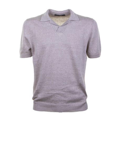 Polo beige a maniche corte