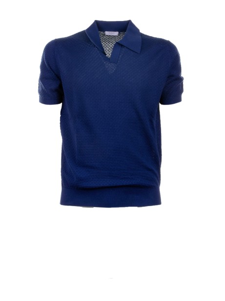 Polo blu a maniche corte