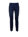 Pantalone blu uomo in misto lino